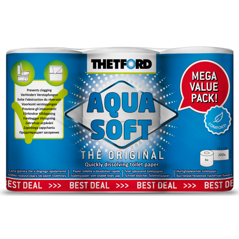 Thetford - Aqua Soft Toilet Roll 6 Pack