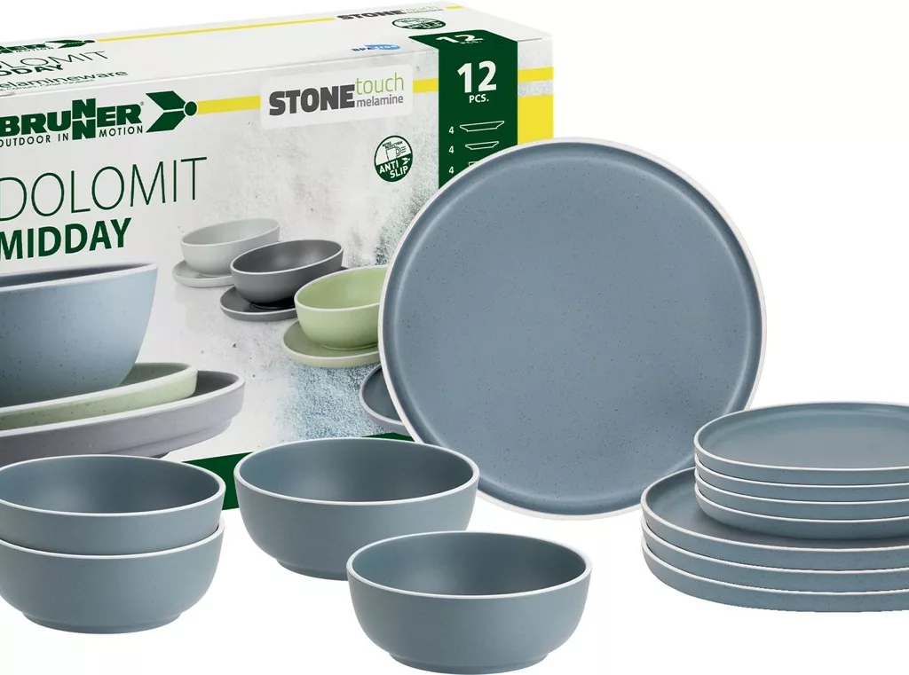 Brunner Dolomit Midday blue dinner set melamine