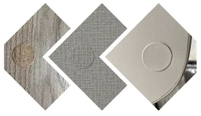 caravan motorhome sticker dot wood effect dent brown